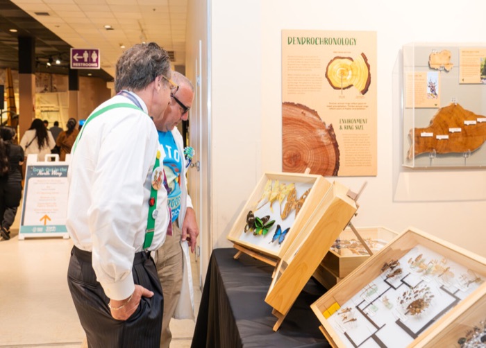 Guests exploring an interactive exhibit at a past Geek Gala
